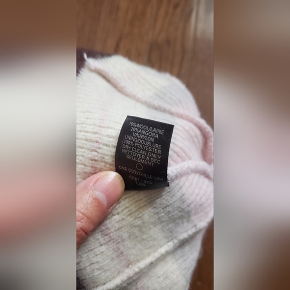 North Face Women/Kids Wool Blend Fleece Lined Beanie Cap Hat Pink Brown … - Picture 6 of 6